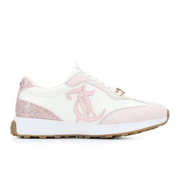 Juicy Couture Women'ss Eunice Lace Up Casual Sneakers SZ 8.5 M Blush PINK WHITE - Picture 3 of 12